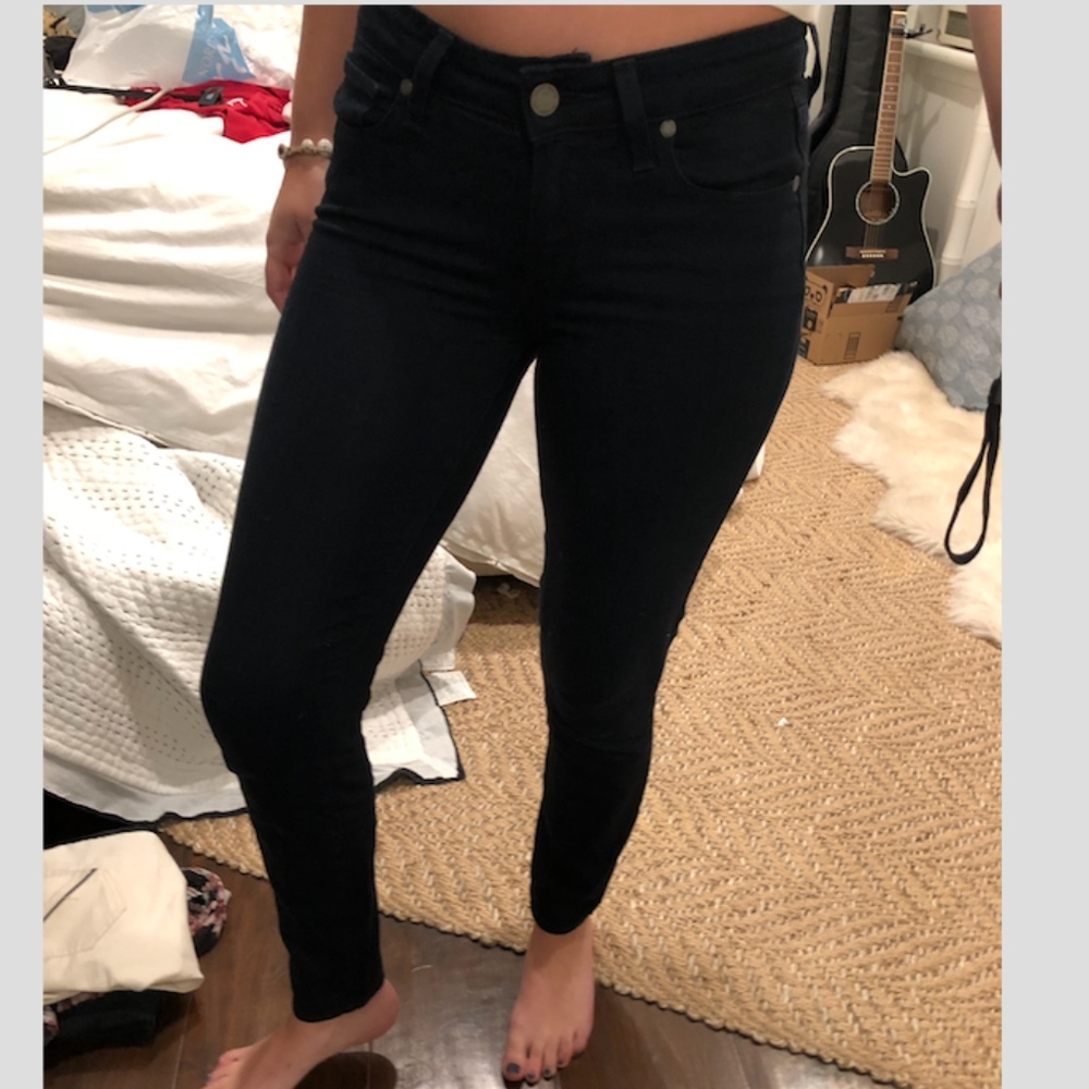 PAIGE Blue/Black "Verdugo Ankle" Skinny Jean